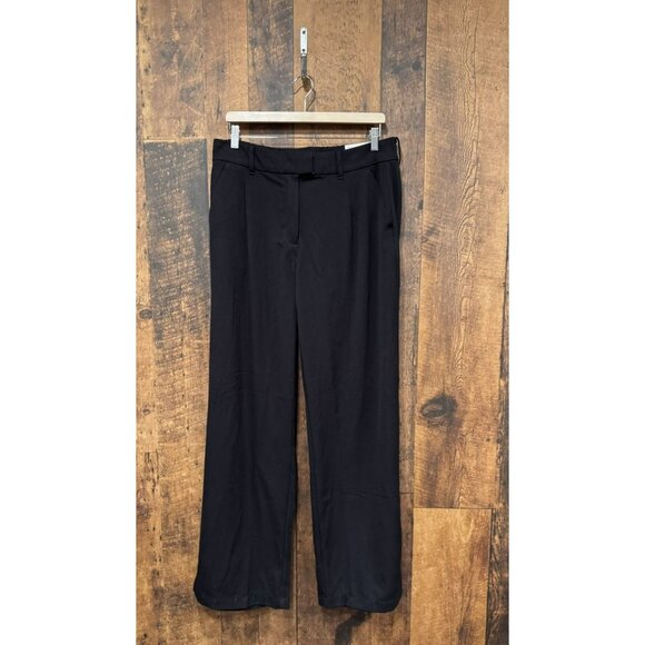 NWT American Eagle Stretch Wide Leg Trouser Black Size 8 - Picture 2 of 7